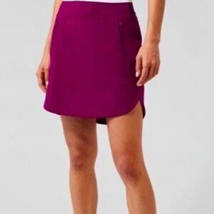 Athleta Fairway Golf Skirt Skort 18" High Waist Built In Shorts Large